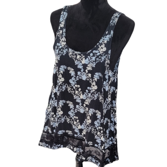 Intimately Free People Floral Lace Trim Trapeze Hem Swing Tank Size Small - Picture 3 of 11